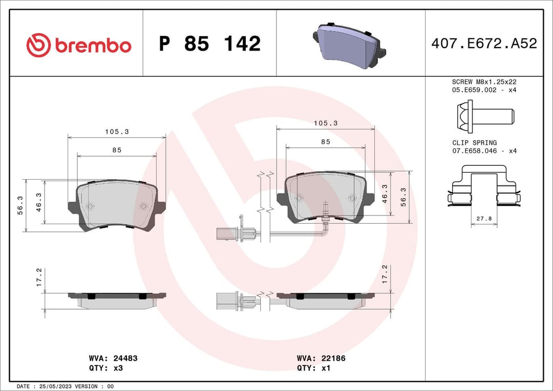 set placute frana,frana disc BREMBO PRIME LINE P 85 142