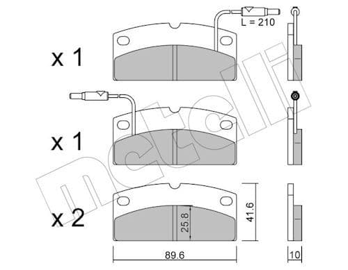 set placute frana,frana disc METELLI 22-1231-0