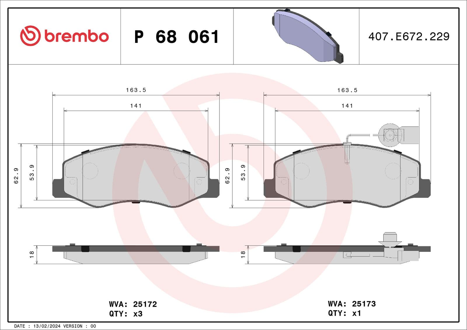 set placute frana,frana disc BREMBO PRIME LINE P 68 061
