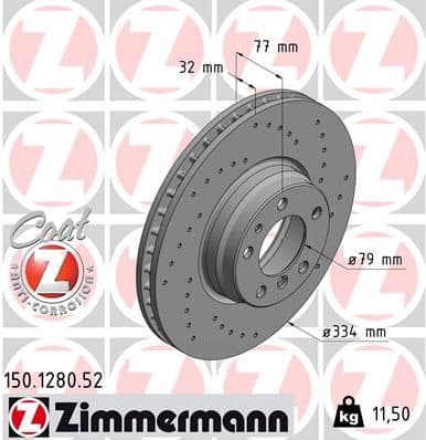 Disc frana ZIMMERMANN SPORT Z 150.1280.52
