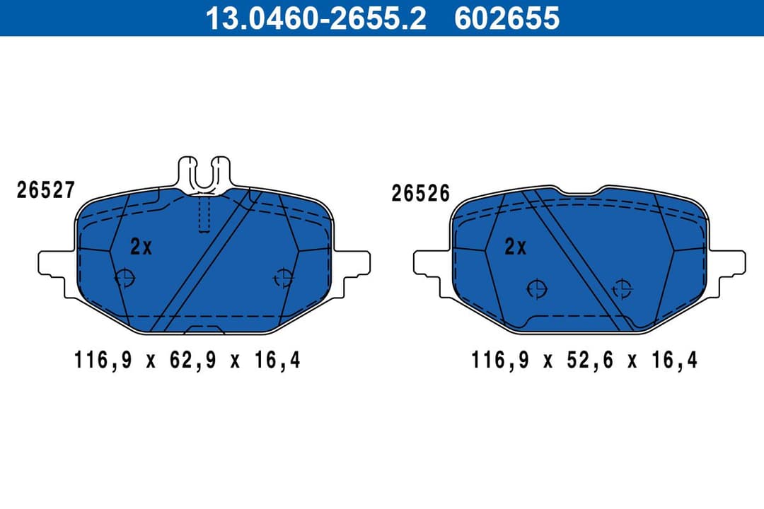 set placute frana,frana disc ATE 13.0460-2655.2
