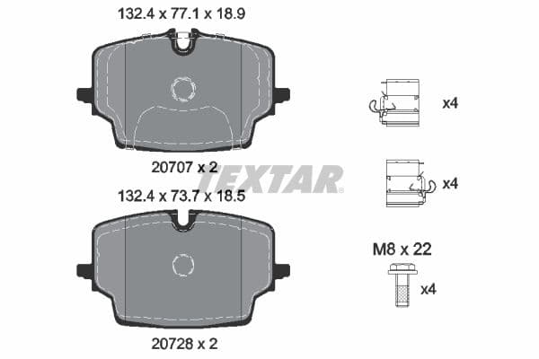 set placute frana,frana disc TEXTAR 2070701