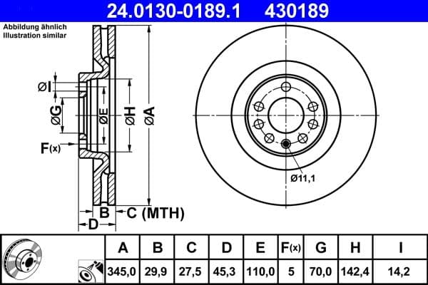 Disc frana ATE 24.0130-0189.1