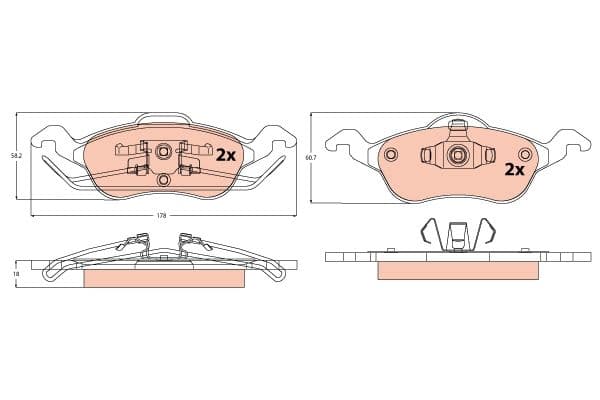 set placute frana,frana disc TRW GDB1358