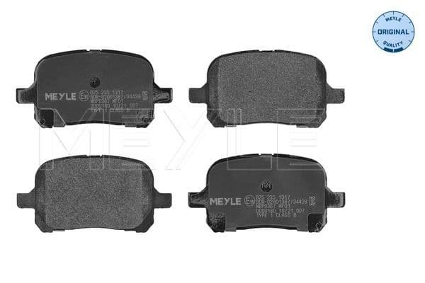set placute frana,frana disc MEYLE -ORIGINAL: True to OE. 025 235 1317