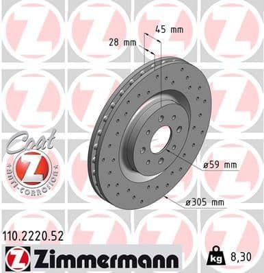 Disc frana ZIMMERMANN SPORT Z 110.2220.52