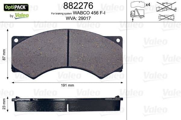 set placute frana,frana disc VALEO OPTIPACK 882276