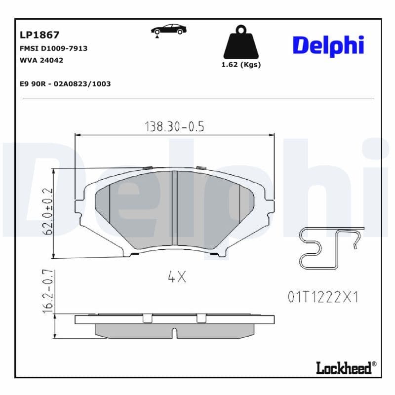 set placute frana,frana disc DELPHI LP1867