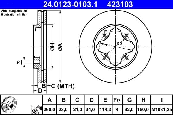 Disc frana ATE 24.0123-0103.1