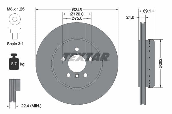 Disc frana TEXTAR PRO+ 92253925