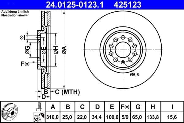 Disc frana ATE 24.0125-0123.1