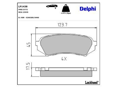 set placute frana,frana disc DELPHI LP1438