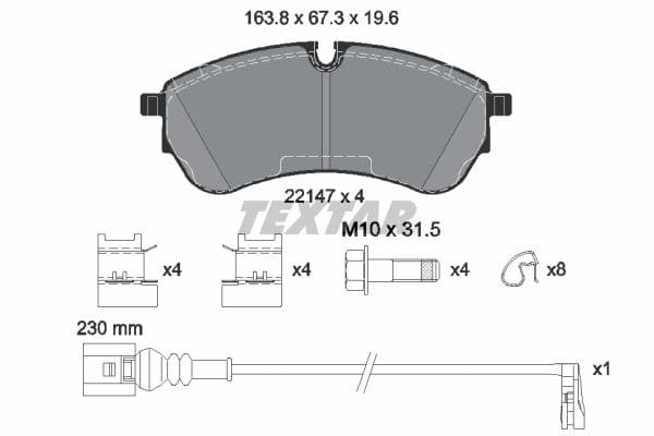 set placute frana,frana disc TEXTAR Q+ 2214703