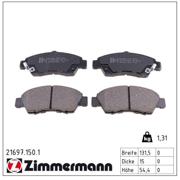 set placute frana,frana disc ZIMMERMANN 21697.150.1