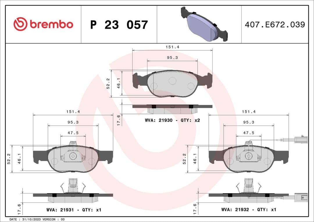 set placute frana,frana disc BREMBO PRIME LINE P 23 057