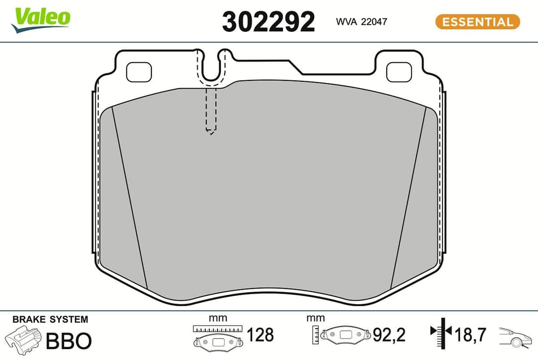 set placute frana,frana disc VALEO ESSENTIAL 302292
