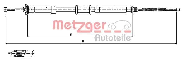 Cablu, frana de parcare METZGER 12.0701