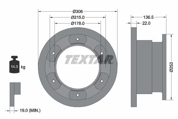 Disc frana TEXTAR 93127300