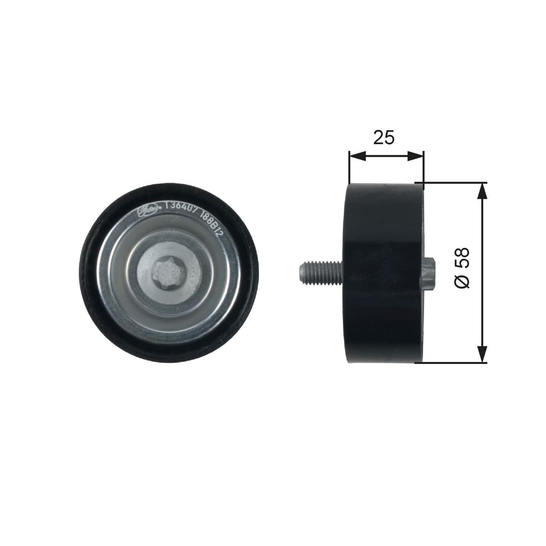 Rola ghidare/conducere, curea transmisie GATES T36407