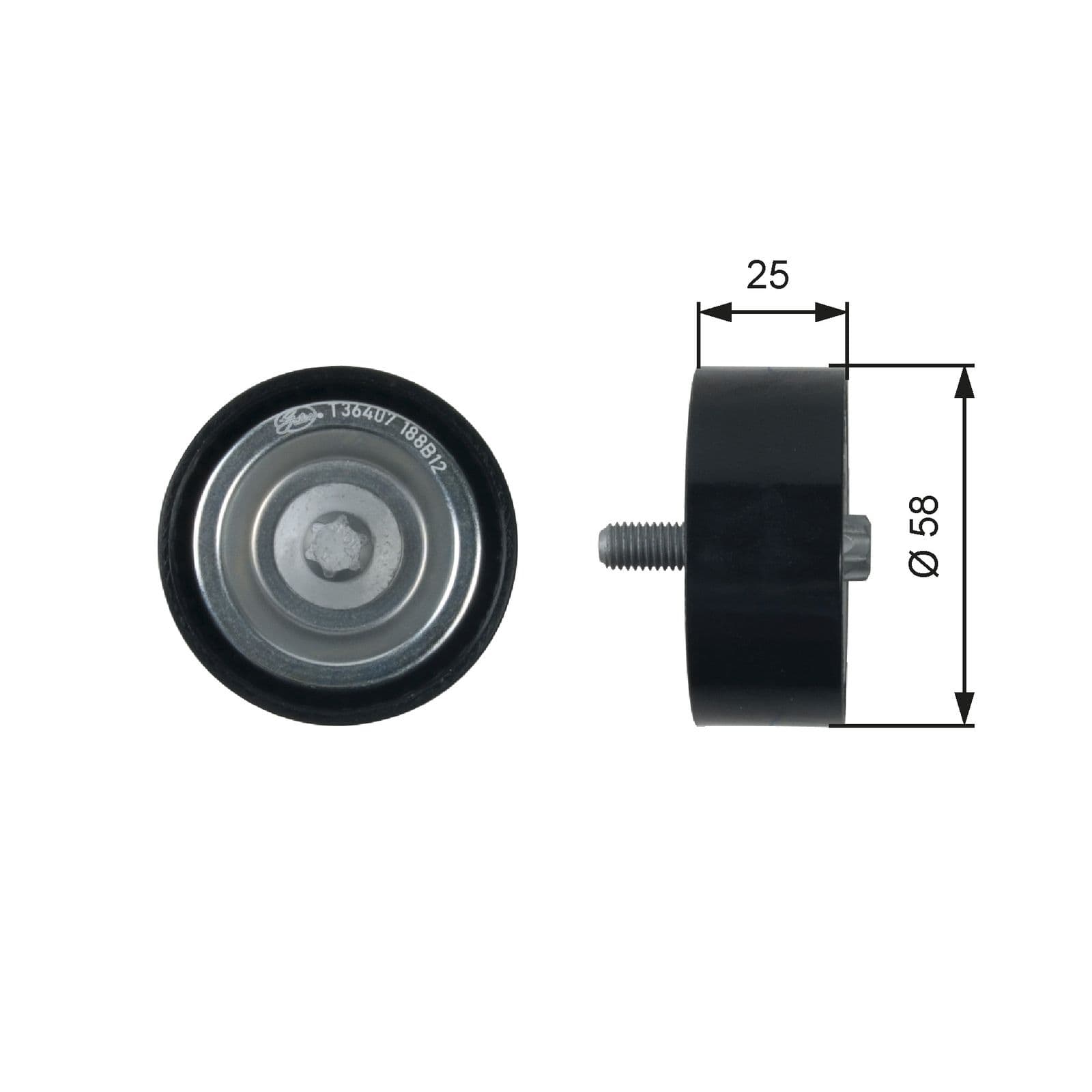 Rola ghidare/conducere, curea transmisie GATES T36407