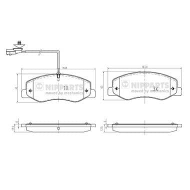 set placute frana,frana disc NIPPARTS N3611061