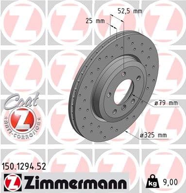 Disc frana ZIMMERMANN SPORT Z 150.1294.52