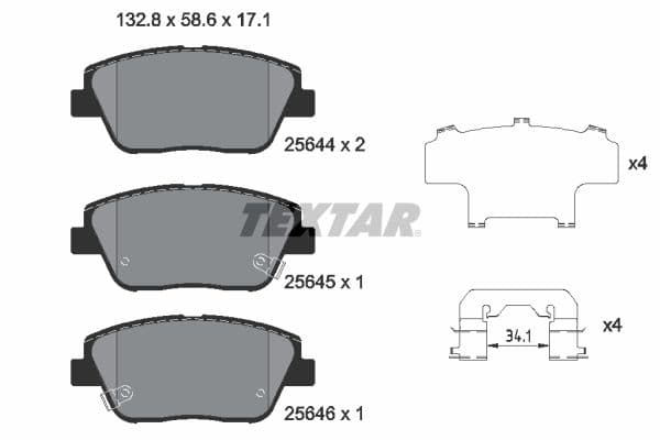 set placute frana,frana disc TEXTAR 2564401