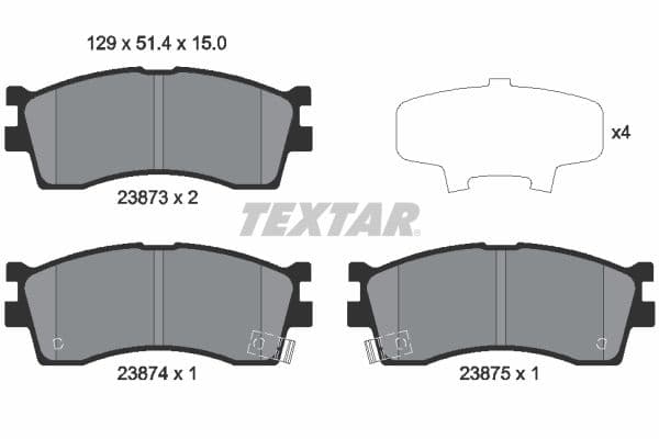 set placute frana,frana disc TEXTAR 2387301