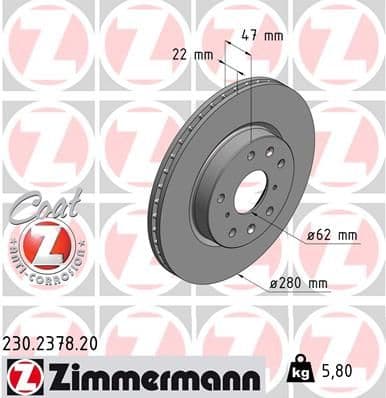 Disc frana ZIMMERMANN COAT Z 230.2378.20