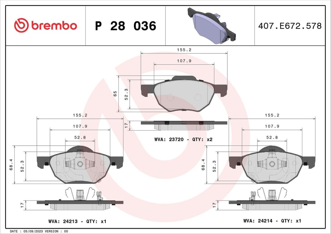set placute frana,frana disc BREMBO PRIME LINE P 28 036