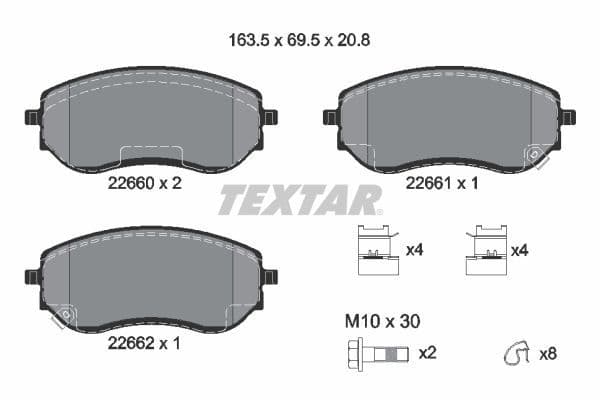 set placute frana,frana disc TEXTAR Q+ 2266001