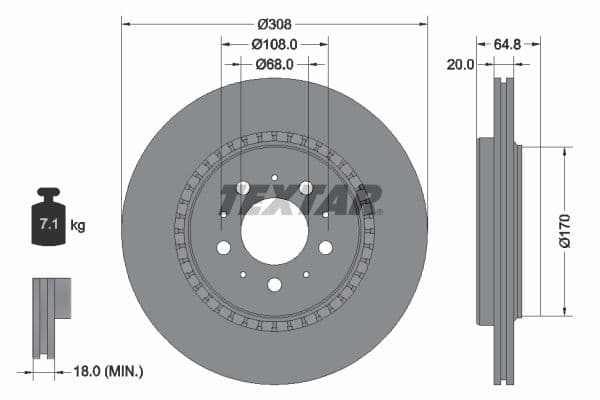 Disc frana TEXTAR PRO 92126803