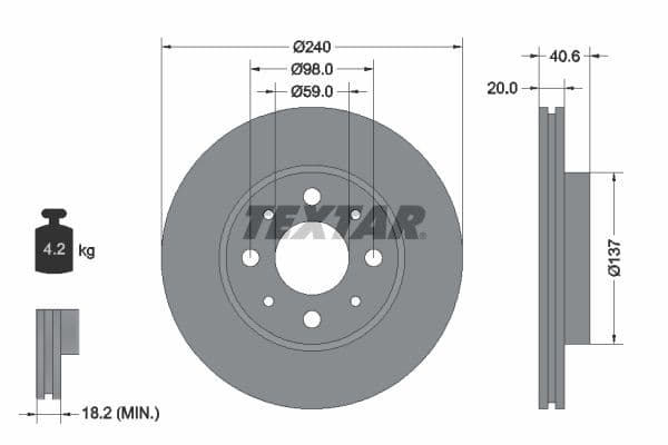 Disc frana TEXTAR PRO 92118003