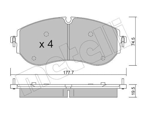 set placute frana,frana disc METELLI 22-1262-0