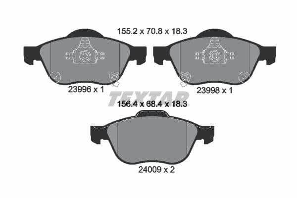 set placute frana,frana disc TEXTAR 2399601