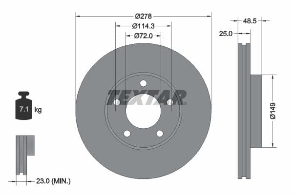 Disc frana TEXTAR 92130303