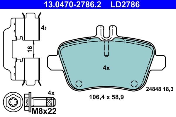 set placute frana,frana disc ATE Ceramic 13.0470-2786.2