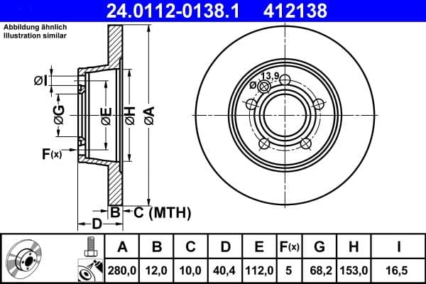 Disc frana ATE 24.0112-0138.1