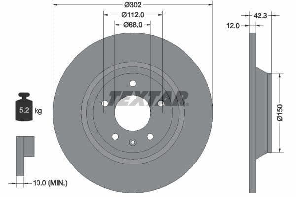 Disc frana TEXTAR PRO 92159503