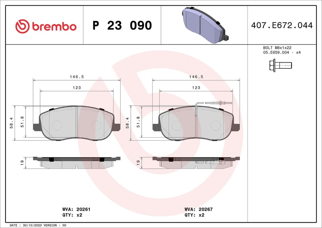 set placute frana,frana disc BREMBO PRIME LINE P 23 090