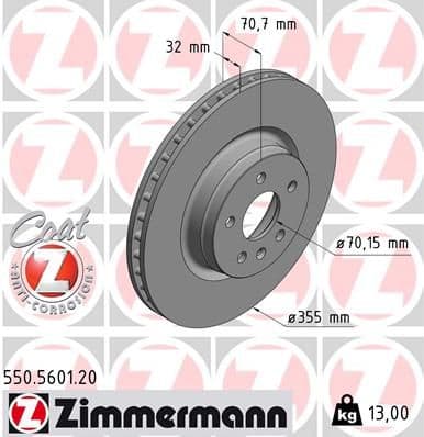 Disc frana ZIMMERMANN COAT Z 550.5601.20