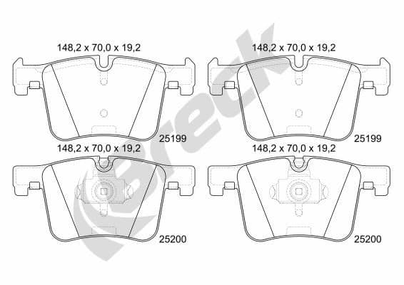 set placute frana,frana disc BRECK 25199 00 551 00