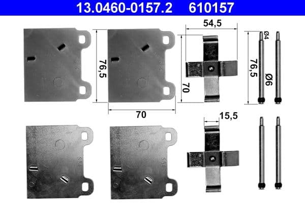 Set accesorii, placute frana ATE 13.0460-0157.2