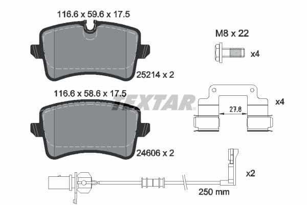set placute frana,frana disc TEXTAR Q+ 2521405