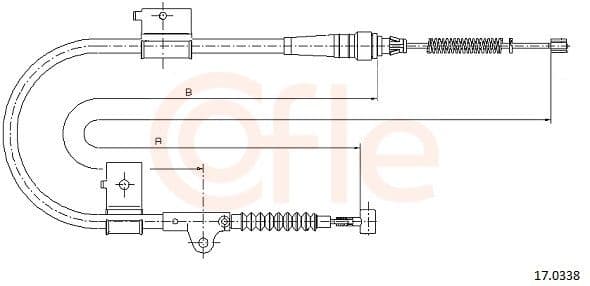 Cablu, frana de parcare COFLE 17.0338