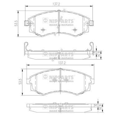 set placute frana,frana disc NIPPARTS J3600401
