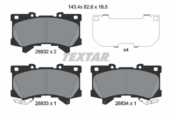 set placute frana,frana disc TEXTAR 2683201