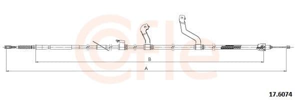 Cablu, frana de parcare COFLE 17.6074