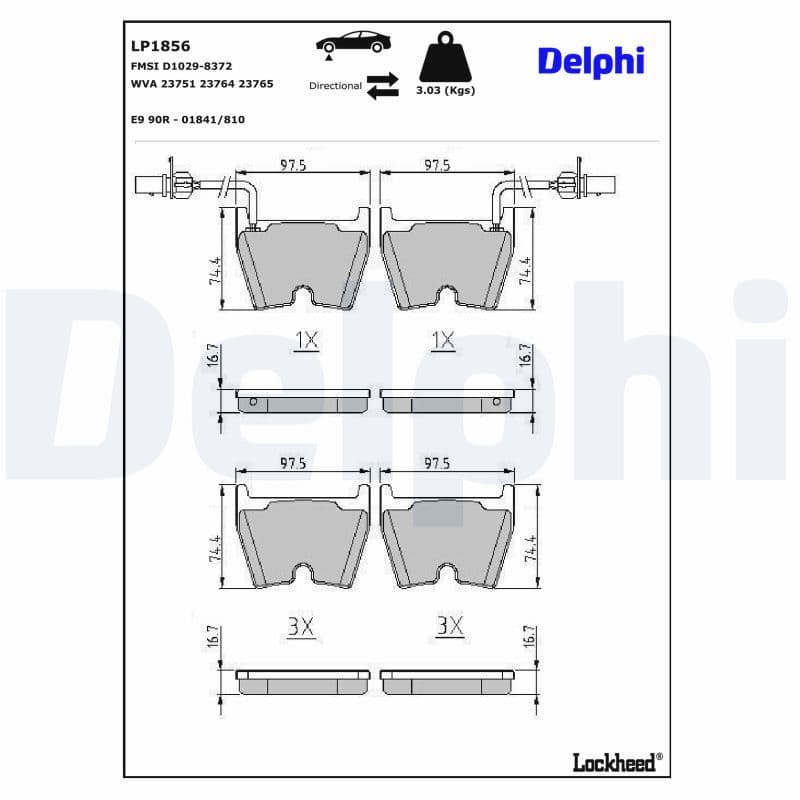 set placute frana,frana disc DELPHI LP1856