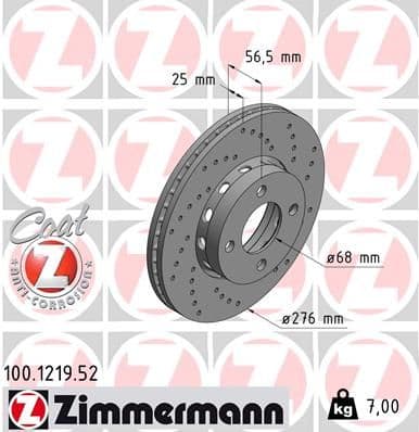 Disc frana ZIMMERMANN 100.1219.52